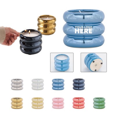 Electroplated Glazed Ceramic Candle Cup