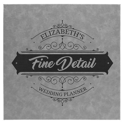 14" x 14" Gray Leatherette Wall Decor with Sawtooth Hanger