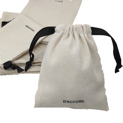 4" x 5'' Drawstring Canvas Storage Bag