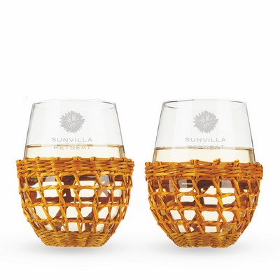 Twine Living® Island Stemless Wine Glass, set of 2