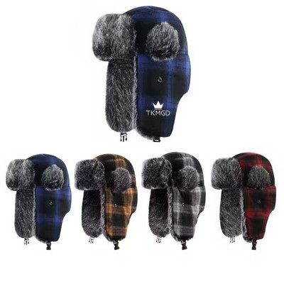 Faux Fur Winter Hat With Ear Flap
