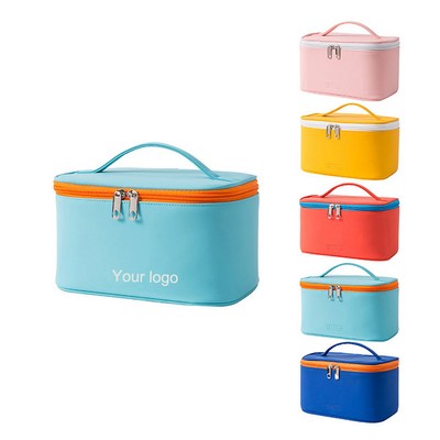 Large Capacity PU Leather Travel Makeup Bag/Cosmetic Box