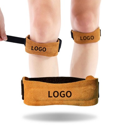 Premium Leather Knee Brace with Thickened Patella EVA Pad