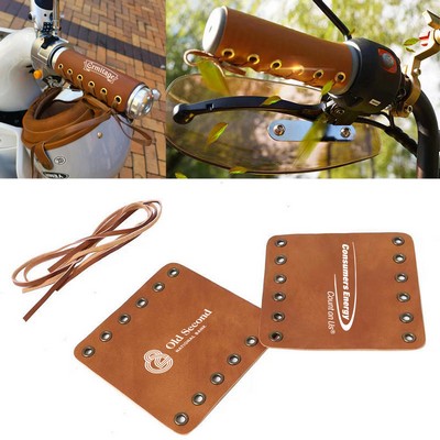 Leather Hand Grips Covers For Motorcycle, Scooter, Bicycle