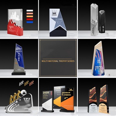 Industrial Mixed-Media Column Trophy - 8.6"