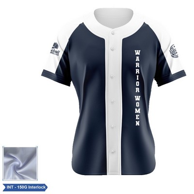 Women's Sublimation 150G INT Full-Button Baseball Jersey