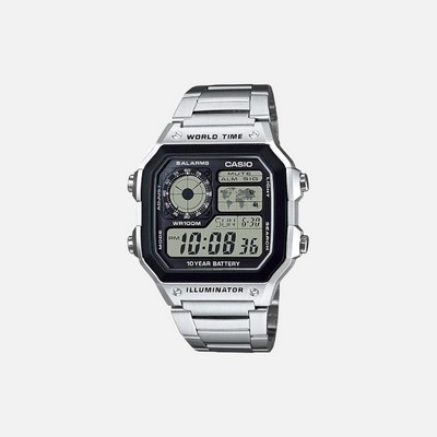 Casio Digital Mens Stainless Steel Watch