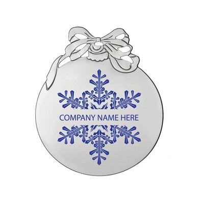 Silver Holiday Ball Ornament w/Snowflake Design