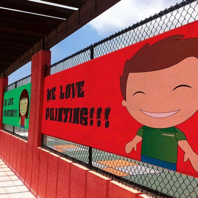 7' Full Color Banner Polyester Mesh Banner Mesh Fabric Sign for Sports Event Music Festival