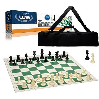 Weighted Tournament Chess Set, Board, Large Bag, Pieces 3.75"