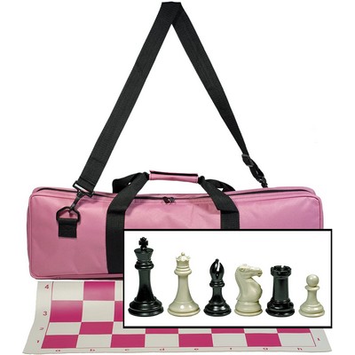 Triple Weighted Tournament Chess Set with Travel Bag - 4" King
