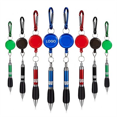 Retractable Badge Reel Pen Belt Clip and Carabiner