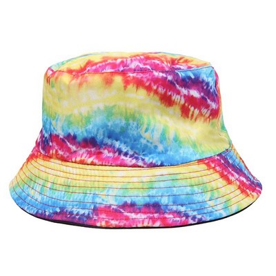 #67 3D Printed Bucket Hat Tie-Dyed Double-Sided Basin Hat For Men And Women