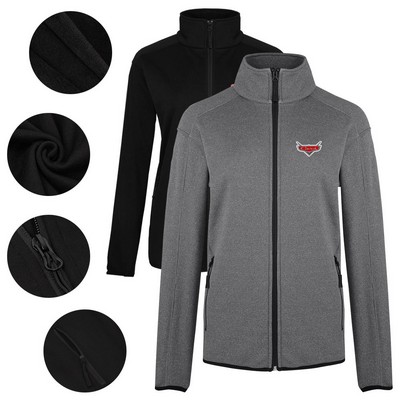 Women's Heathered Sweater Fleece Jacket