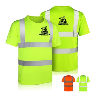 High Visibility T Shirt with Two Reflective Stripes