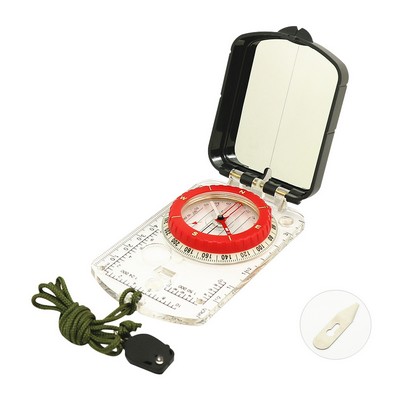 Strong Magnetic Multifunctional Compass Map Ruler w/Magnetic Declination Adjustment LED Light Fun