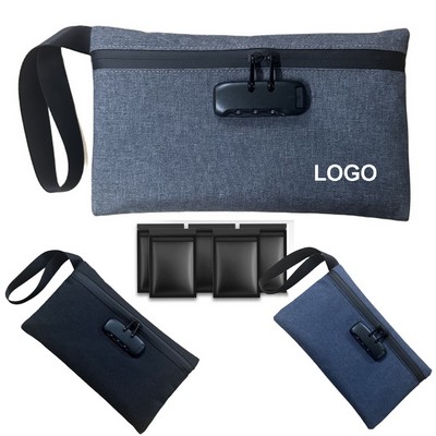 Durable Odor Proof Stash Bag w/Combination Lock 11"x6 14/5"x1 3/5"