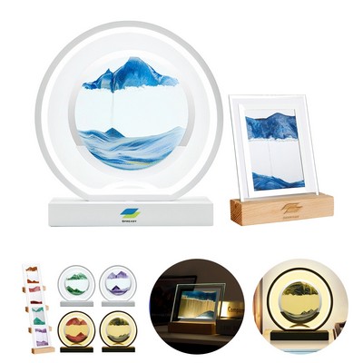 3D Landscape Frame Sandglass Table decoration with LED Light
