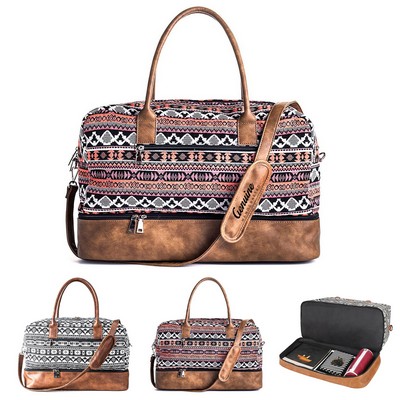 Large Canvas Leather Duffel Bag