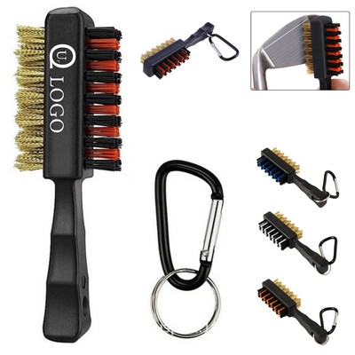 Double-Sided Golf Club Brush w/ Key Ring
