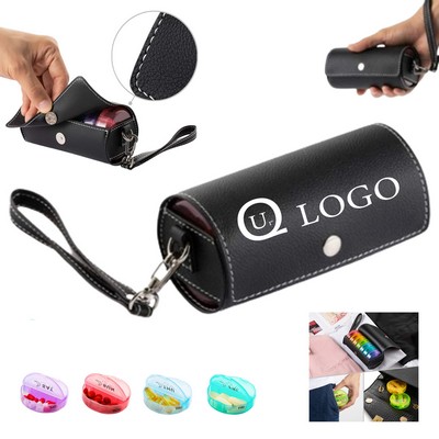 Weekly Circle Pill Organizer w/ PU Case