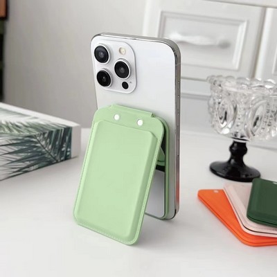 Magnetic Phone Stand Holder with Wallet Mirror