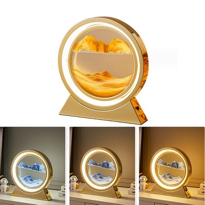 Desktop Moving Sand Art With Led Table Lamp