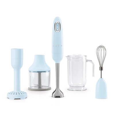 Smeg 50's Retro-Style Hand Blender Set W/ Accessories Pastel Blue
