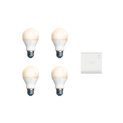 Ring A19 Smart LED Bulb, White (Starter Kit: 4-pack)