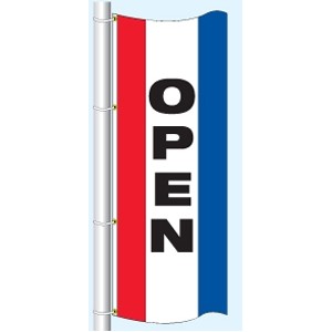 Single Faced Stock Message Free Flying Drape Flag (Open)