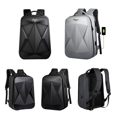 Hard Shell Dual Shoulder 17" Usb Computer Backpack