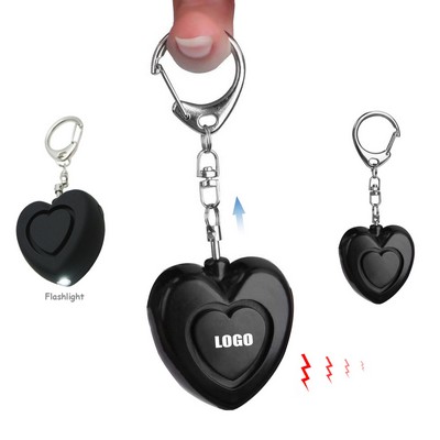 Heart Safety Alarm Keychain w/LED Light