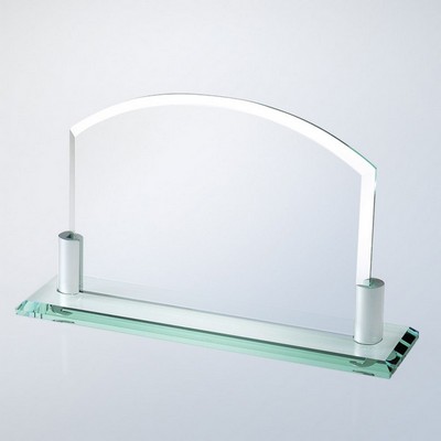 Small Horizontal Arch Award w/Aluminum Holder Base