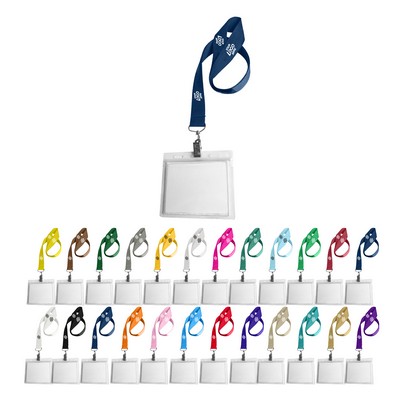 0.75" Lanyard Screen Printed with Badge Holder