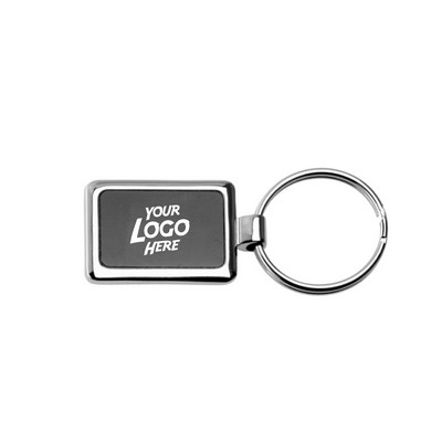 Square Black & Chrome Keychains