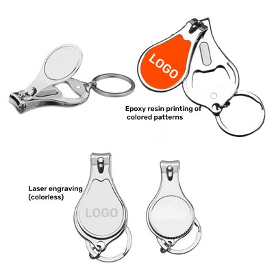 Multifunctional Nail Clipper Bottle Opener Keychain