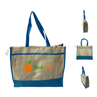Grocery Large Capacity Tote Bag with Zip
