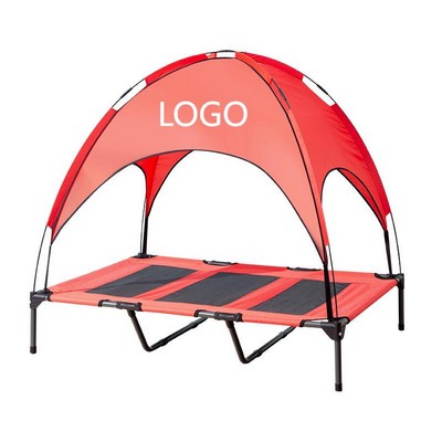 Polyester Elevated Pet Cot With Canopy