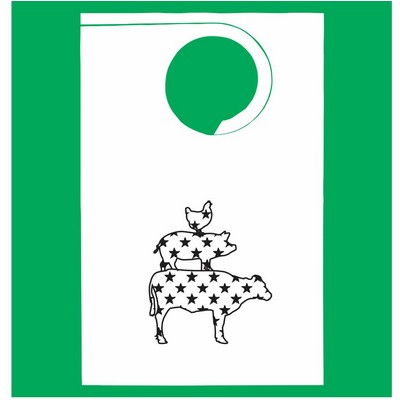 Stock "Cow, Pig, Chicken w/ Stars" Design Poly Backed Paper Bibs w/Ties Minimum 25 bibs