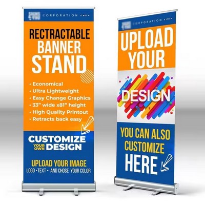 Aluminum Retractable Roll up Banner Stand 24"x63"
