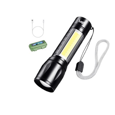 Aluminum Handheld Flashlight With USB-C Rechargeable