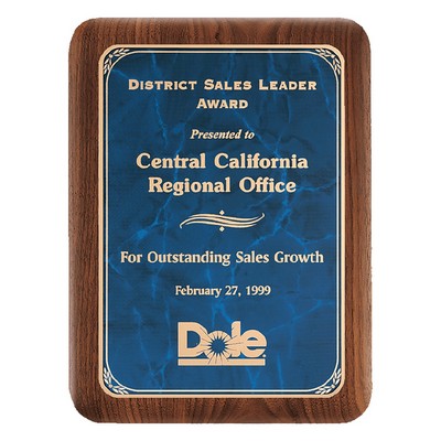 American Walnut Plaque with Marble Plate