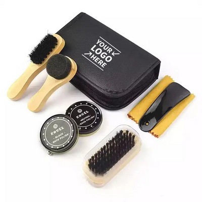 7Pcs Shoe Polish Brush Travel Set
