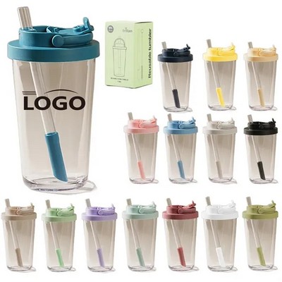 24 Oz. Sippable Pearl Milk Tea Stretchable Straw Mug