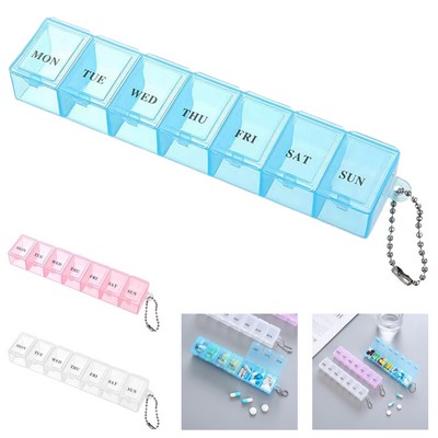 7 Day Pill Box Organizers W/ Chain