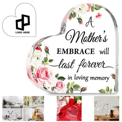 Custom Transparent Acrylic Heart Shaped Decoration