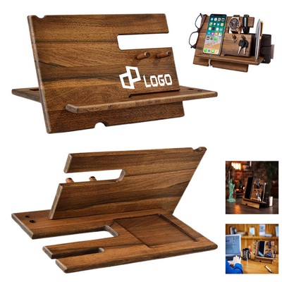 Wooden Station Desktop Wood Holder