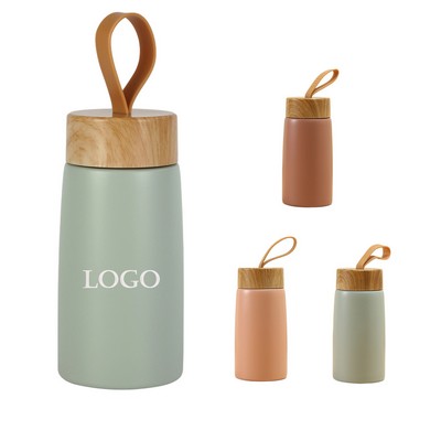 Stainless Steel Vacuum Cup With Wood Grain Lid