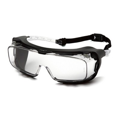 Cappture Plus Safety Glasses, Matching Clear Frame with Max Anti-Fog Lens and Rubber Gasket