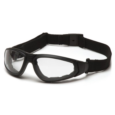 XSG Safety Glasses, Black Frame with Clear H2MAX Anti-Fog Lens
